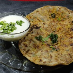 Farali Aloo Paratha [2] with Curd