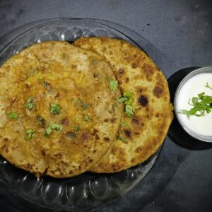 Aloo Paratha [2] with Curd